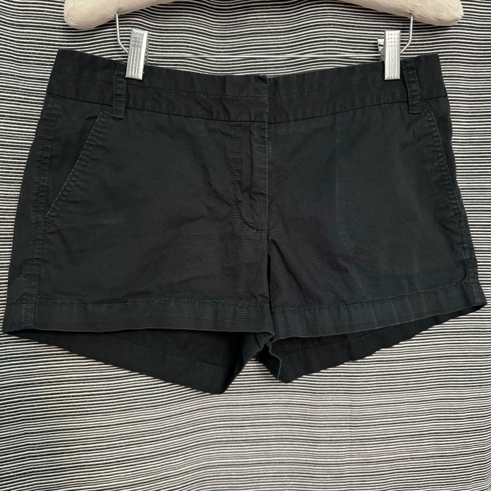 J Crew Broken In Chino Black Cotton Shorts Size 8